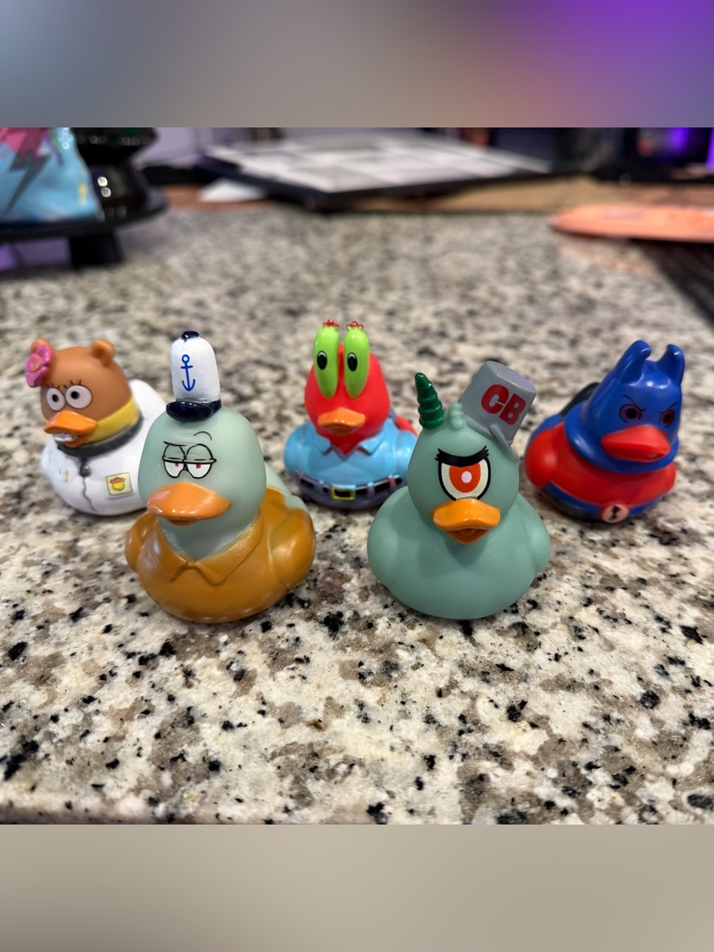 Set Of 5 Spongebob Squarepants Characters Rubber Ducks from Universal Studios